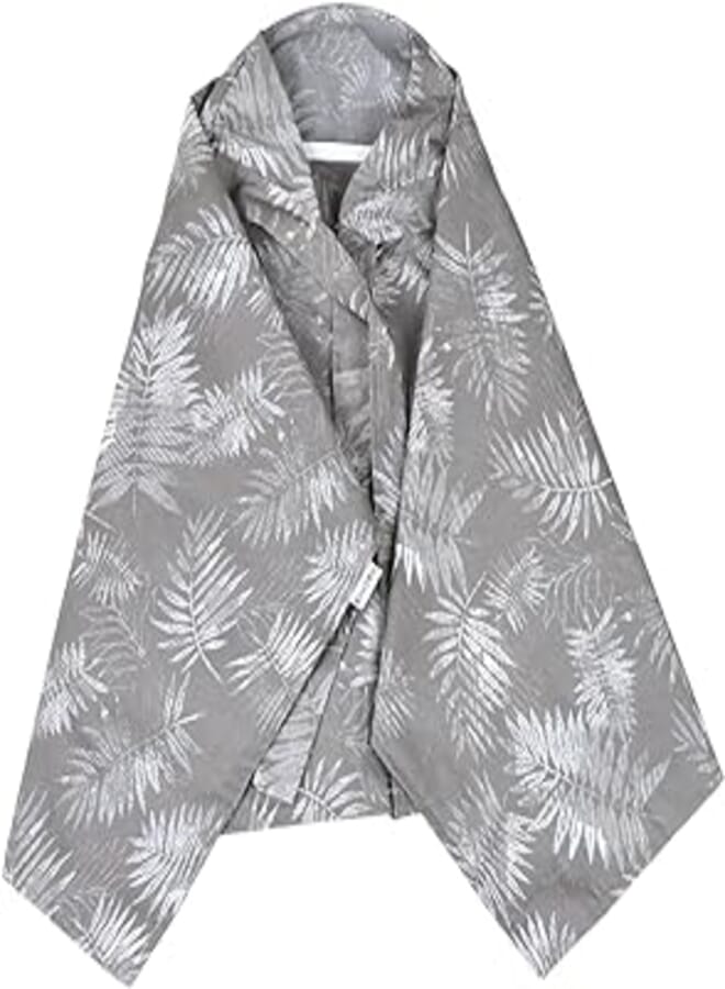 Mix and Max Mix&Max Cotton Nursing Cover Printed Leaves For Unisex-Grey