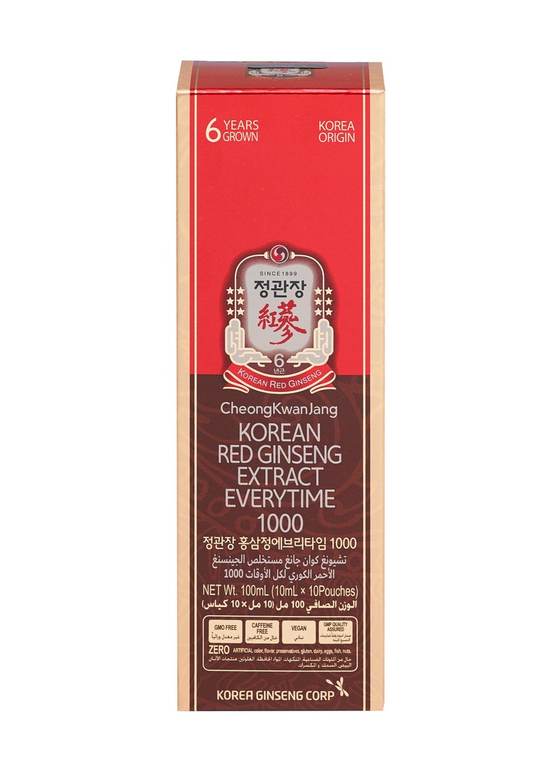 CheongKwanJang - Red Ginseng Extract Every Time 1000mg | Liquid Portable Sticks | 10ml x 20 Packets - Image 1