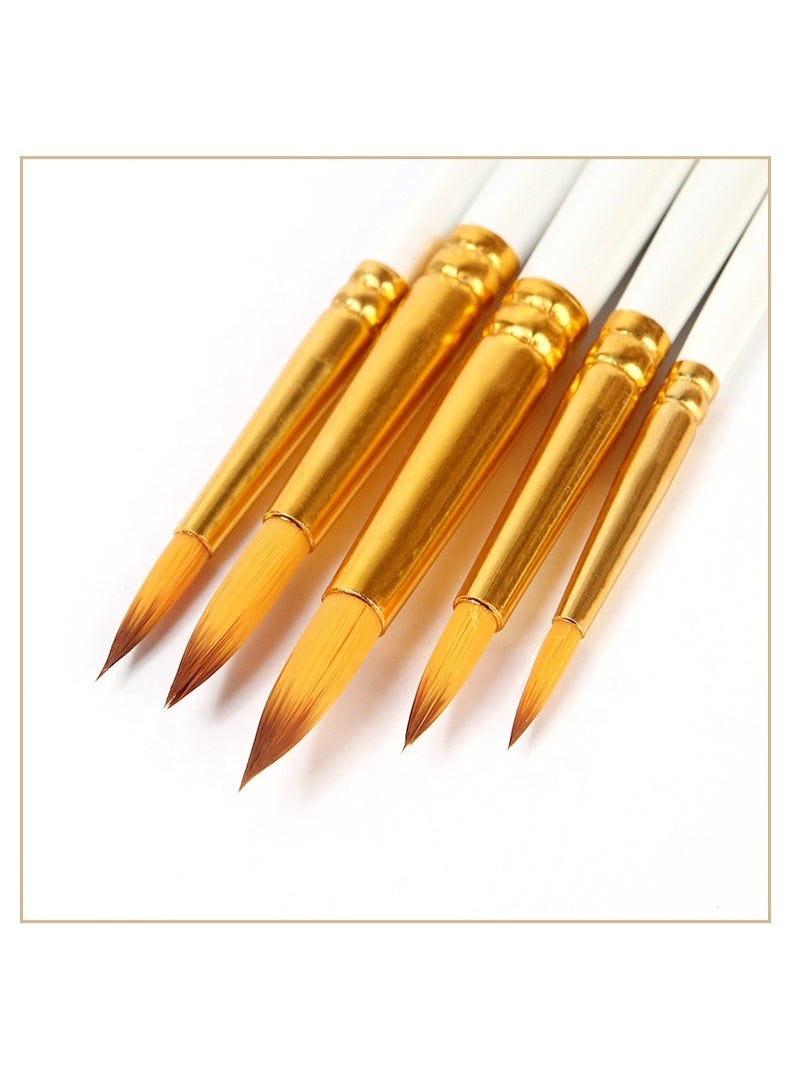 Keep Smiling 5PCS Professional Artist Brush Set for Oil, Acrylic & Watercolor - Image 3
