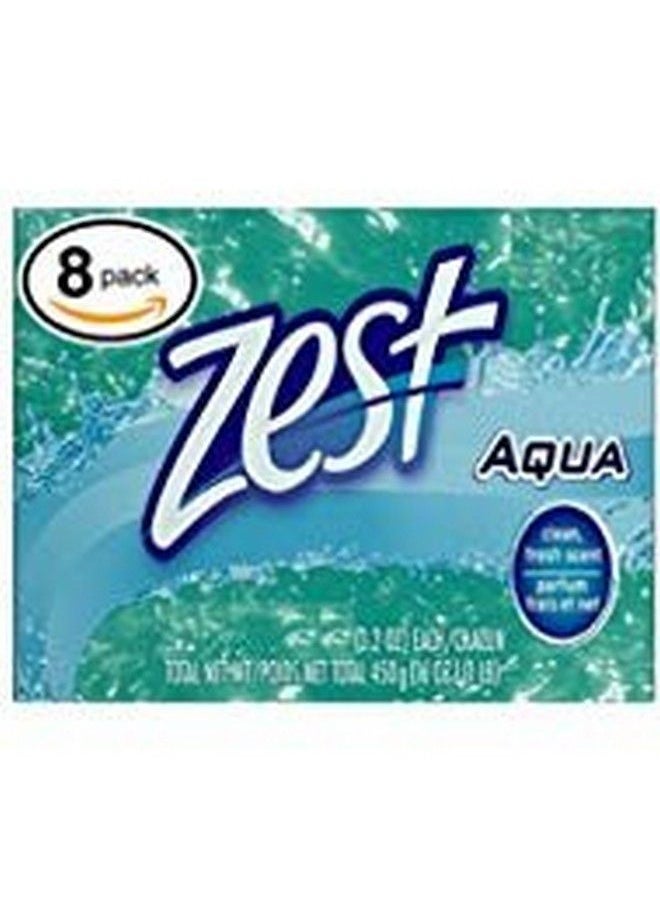 Zest - (Pack Of 8 Bars) Zest Aqua Deodorant Bar Soap With Vitamin E. Allinone Exfoliating & Moisturizing Soap Leaves Skin Smooth & Radian! Great For Hands Face & Body! (8 Bars 3.2Oz Each Bar) - Image 1