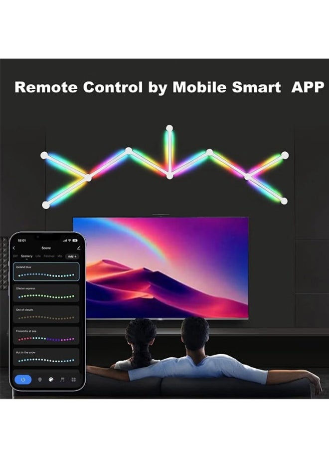 Joshberg 9 LED Wall Lights WiFi Dimmable Smart DIY Light Bar Music Sync APP Control RGB Wall Lights for Gaming Room Home Decor  - Image 3