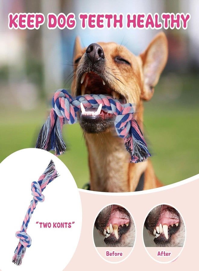 PETZLUV Durable Dog Rope Toys Set – Interactive Chew Toys for Small, Medium & Large Dogs – Safe Cotton Rope & Rubber Toy for Aggressive Chewers – Teeth Cleaning & Tug-of-War Play – Puppy Teething Toy - Image 4