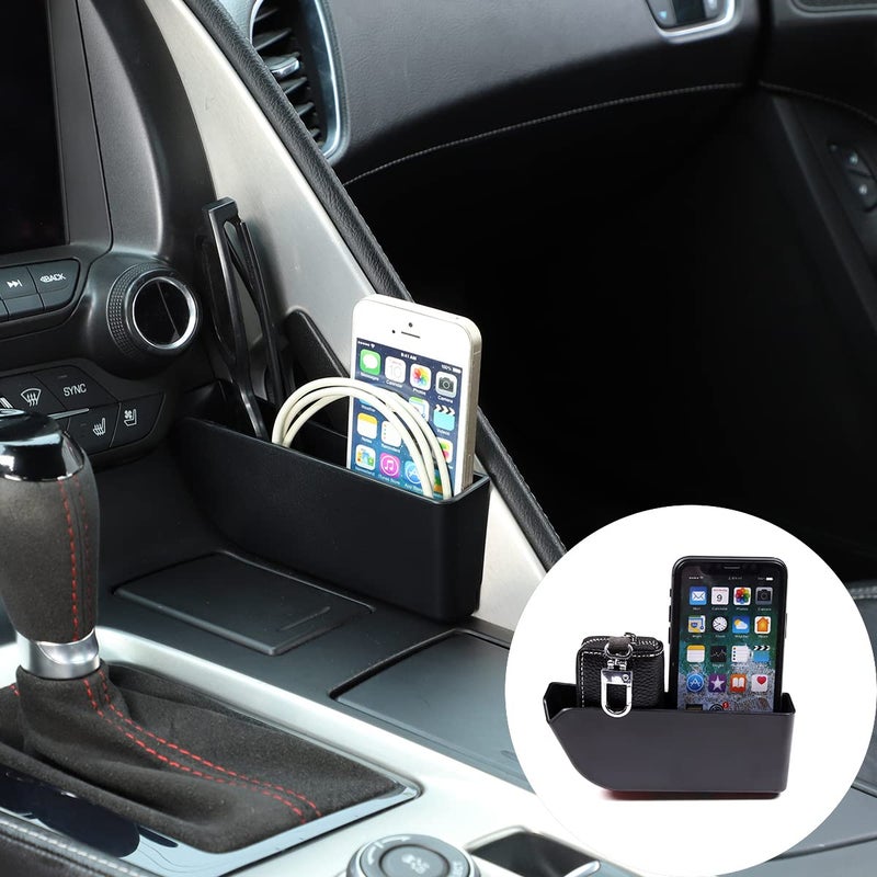 صندوق تخزين جانبي داخلي أسود من TINKI متوافق مع C7 كورفيت شيفروليه 2014-2019 ملحقات داخلية للسيارة