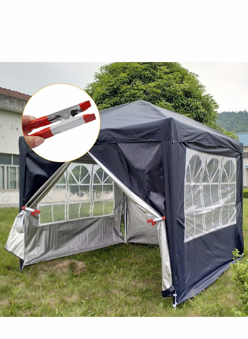 Excefore 12 Pcs Heavy Duty Tent Clips for Woodworking Camping, Small Metal Spring Clamps with Rubber Coated Tipped Grip, Silver - Image 2