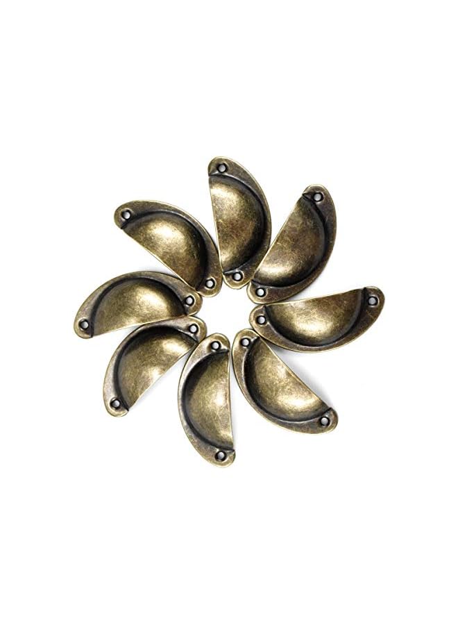 promass Vintage Furniture Handle 12pcs Shell Handle Retro Vintage Furniture Door Drawer Knob with Screws Bronze - Image 4