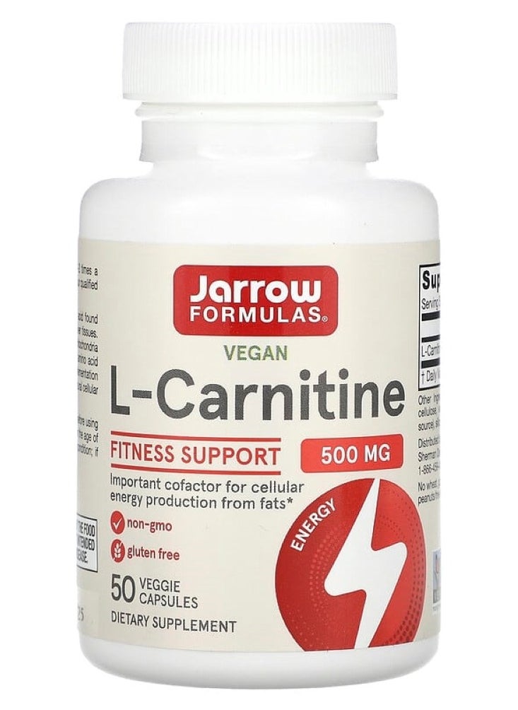 jarrow formulas L-Carnitine 500 mg 50 Veggie Capsules 