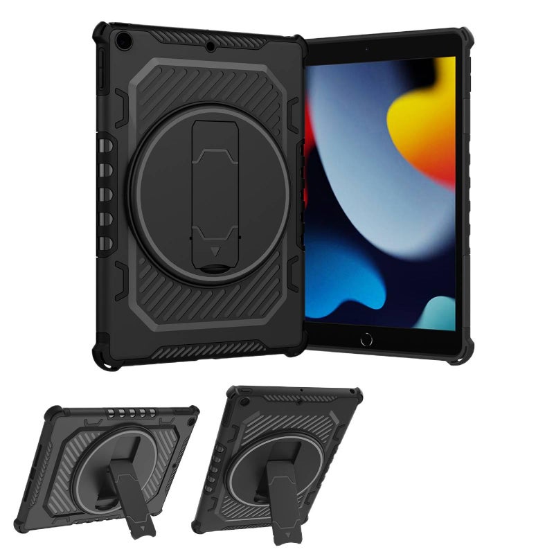 DGG Black iPad Case Compatible with Multiple iPad Models with Pencil Holder - Image 1