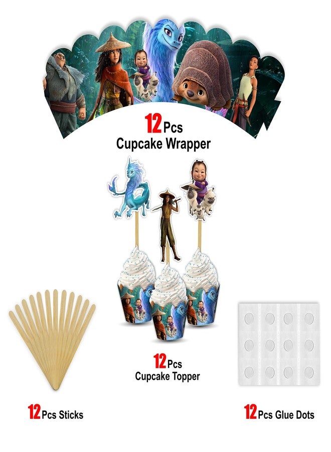Seyal Raya and the Last Dragn Cupcake Wrapper – Fantasy Dragon-Themed Cupcake Decoration Wrappers for Birthday Celebrations, Adventure Party Events, Dessert Table Styling, Cupcake Displays. - Image 4