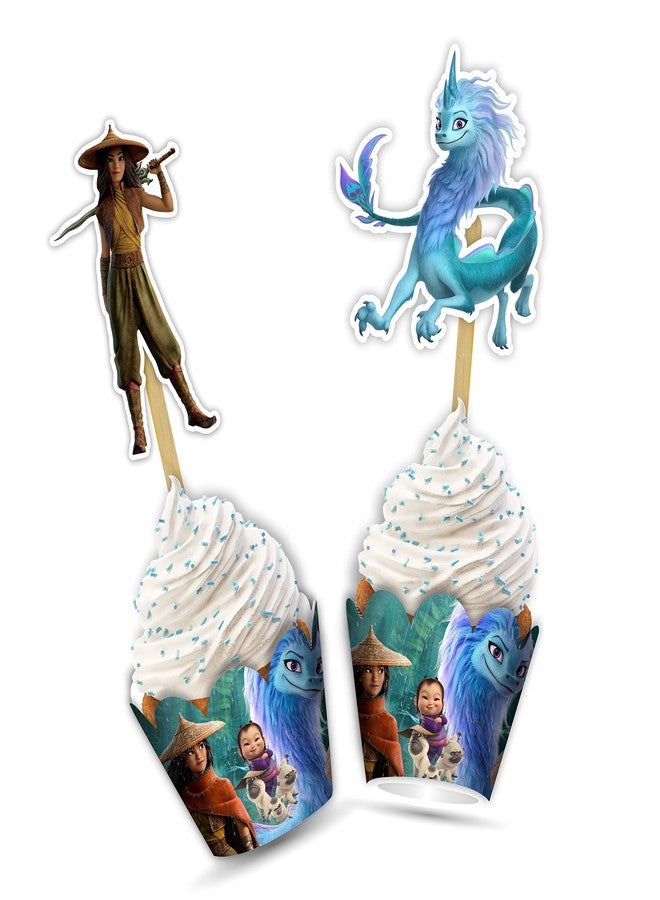 Seyal Raya and the Last Dragn Cupcake Wrapper – Fantasy Dragon-Themed Cupcake Decoration Wrappers for Birthday Celebrations, Adventure Party Events, Dessert Table Styling, Cupcake Displays. - Image 1