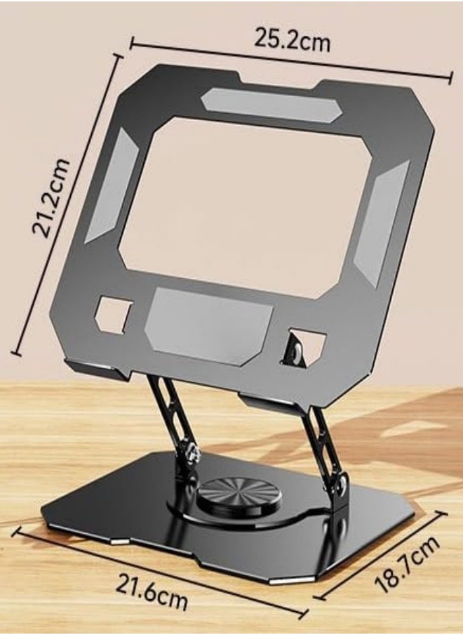 VarietyVoyageD - Laptop Stand, Computer Stand, 360° Rotatable and Foldable, Height Adjustable, Suitable for Mobile Phones, Computers, and Other Devices, Black - Image 1