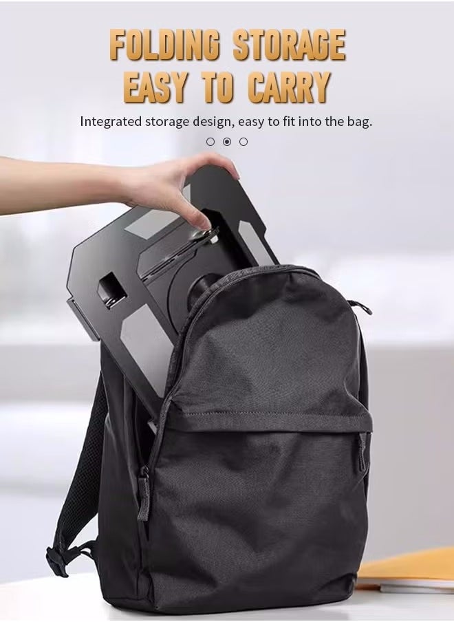 VarietyVoyageD - Laptop Stand, Computer Stand, 360° Rotatable and Foldable, Height Adjustable, Suitable for Mobile Phones, Computers, and Other Devices, Black - Image 1