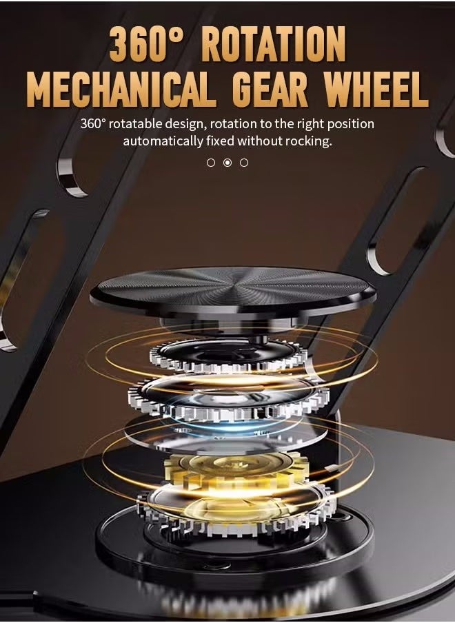 VarietyVoyageD - Laptop Stand, Computer Stand, 360° Rotatable and Foldable, Height Adjustable, Suitable for Mobile Phones, Computers, and Other Devices, Black - Image 1