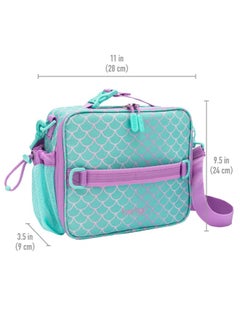 Bentgo Kids Lunch Bag Durable, Double Insulated, Water - Resistant Fabric, Interior And Exterior Zippered Pockets, Water Bottle Holder Ideal For Children 3+ (Mermaid)  - Image 1