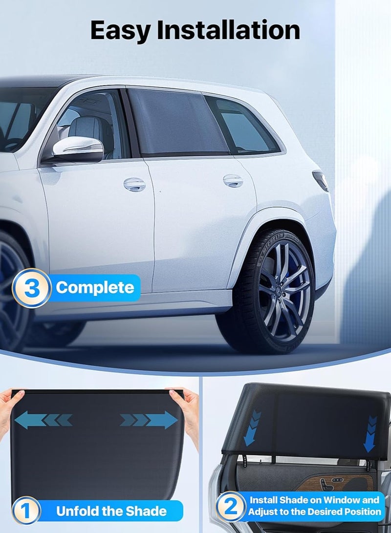 أونليماي فقط [مُحسّنة لعام ٢٠٢٥] ستائر نوافذ سيارات للأطفال [طبقة تبريد من الكريستال الجليدي] (عبوة من قطعتين) ستائر واقية من الأشعة فوق البنفسجية، حماية من الشمس بنسبة ٩٩٪، مناسبة لسيارات الدفع الرباعي/السيدان/الميني فان | نوافذ قابلة للطي، آمنة للخصوصية - Image 5