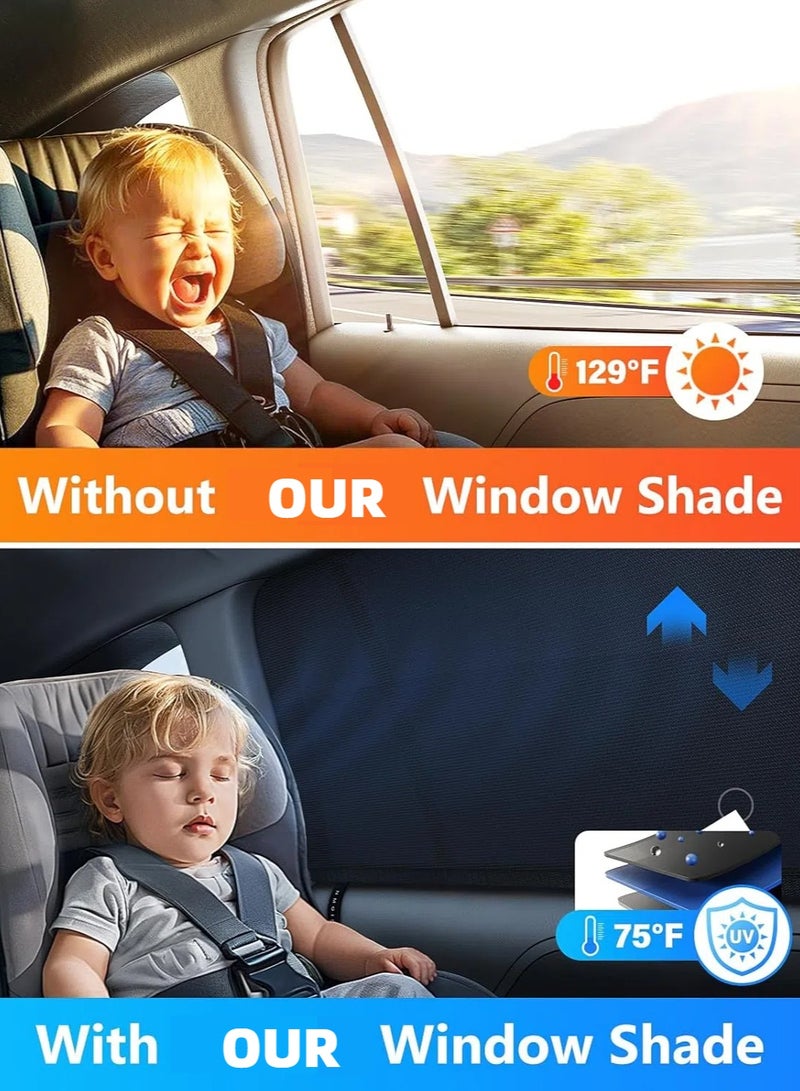 أونليماي فقط [مُحسّنة لعام ٢٠٢٥] ستائر نوافذ سيارات للأطفال [طبقة تبريد من الكريستال الجليدي] (عبوة من قطعتين) ستائر واقية من الأشعة فوق البنفسجية، حماية من الشمس بنسبة ٩٩٪، مناسبة لسيارات الدفع الرباعي/السيدان/الميني فان | نوافذ قابلة للطي، آمنة للخصوصية - Image 2