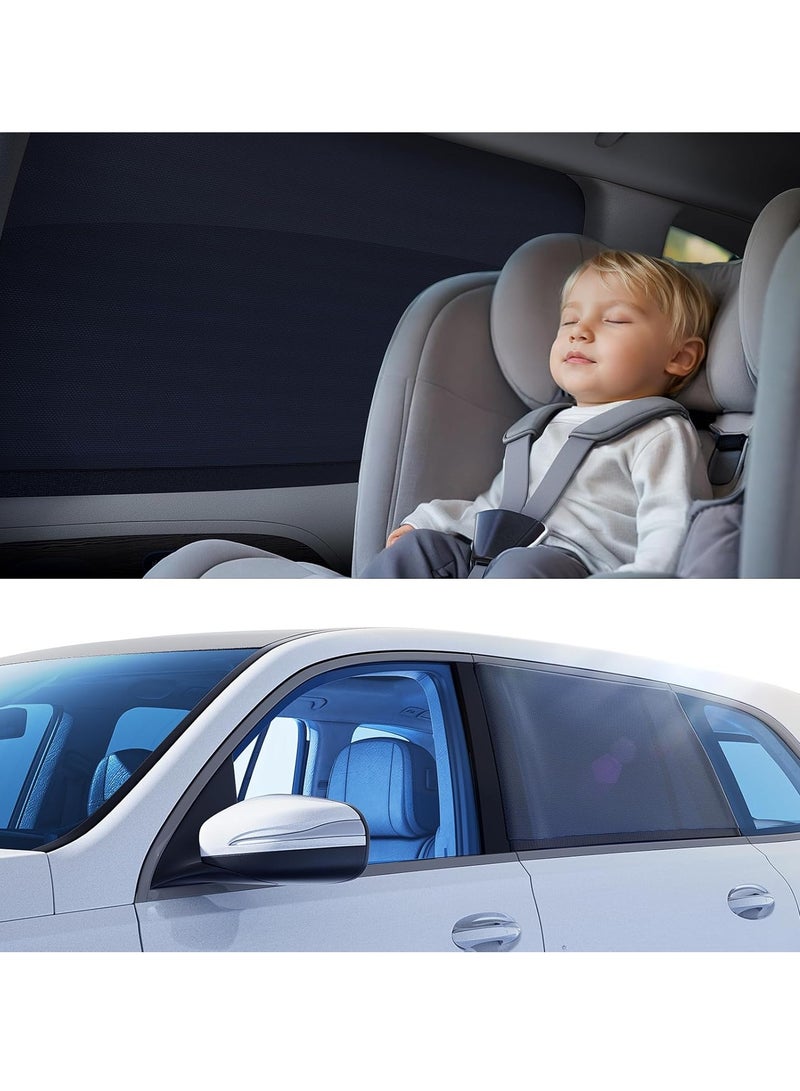 أونليماي فقط [مُحسّنة لعام ٢٠٢٥] ستائر نوافذ سيارات للأطفال [طبقة تبريد من الكريستال الجليدي] (عبوة من قطعتين) ستائر واقية من الأشعة فوق البنفسجية، حماية من الشمس بنسبة ٩٩٪، مناسبة لسيارات الدفع الرباعي/السيدان/الميني فان | نوافذ قابلة للطي، آمنة للخصوصية - Image 1