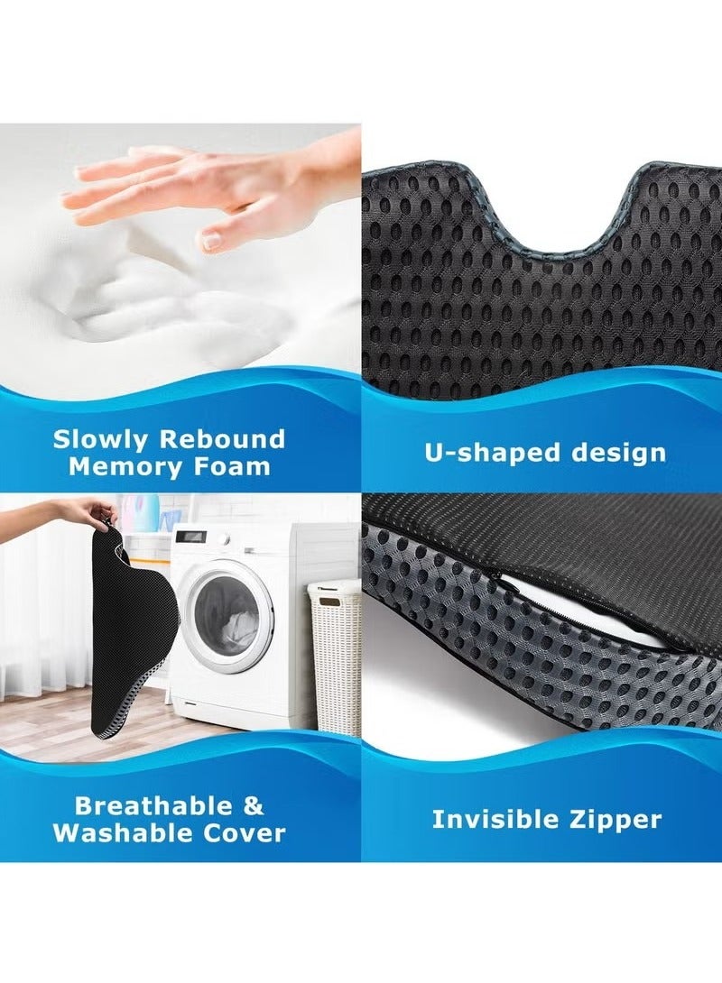 Generic Wedge Seat Cushion for Car Seat Driver/Passenger- Car Seat Cushions for Driving Improve Vision/Posture - Memory Foam Car Seat Cushion for Hip Pain (Mesh Cover,Black) - Image 3