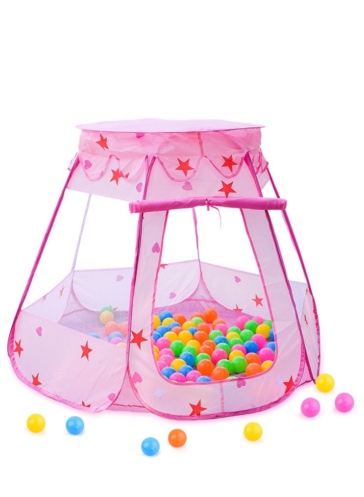 Pop Up Princess Tent with Colorful Star Lights for 1 2 3 Year Old Birthday Gift, 12-18 Months Baby Girl Toys, Foldable Ball Pit with Carrying Bag, Indoor&Outdoor Play Tent for Kids  - Image 1