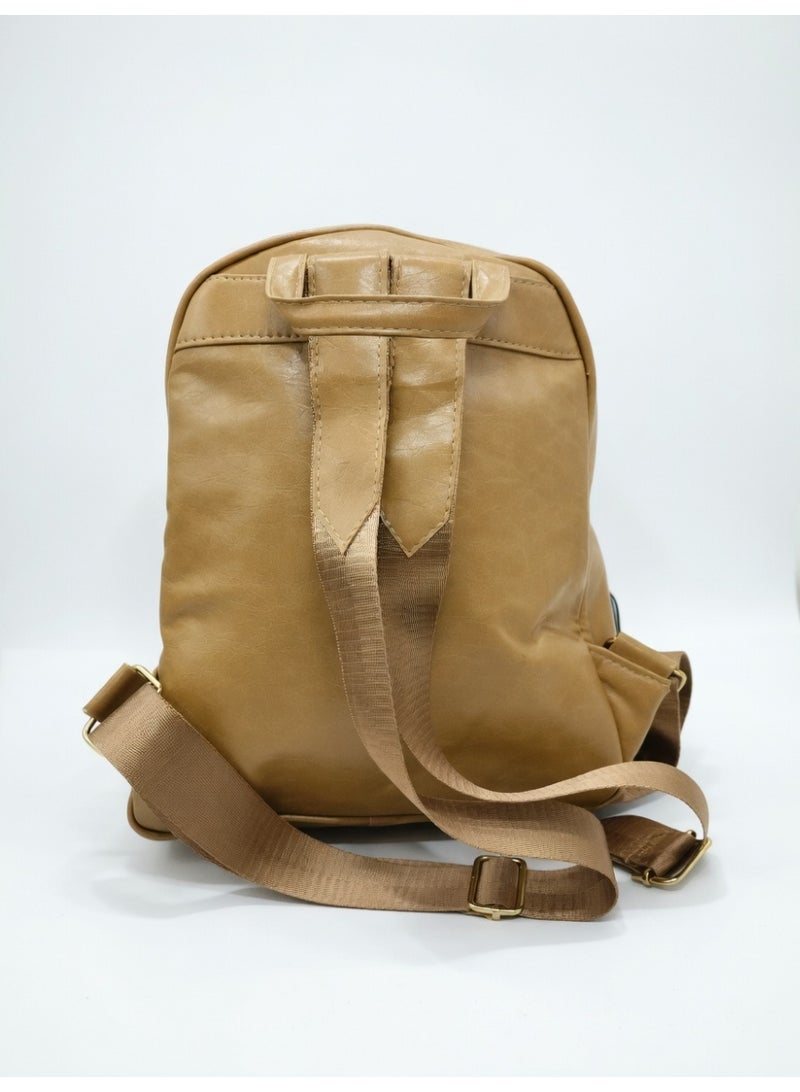 Elegant Quilted Bow Backpack – Premium Fashion Mini Backpack for Women-khaki - Image 2