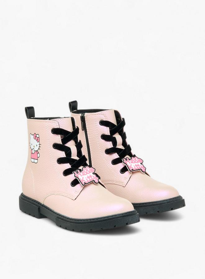 Hello Kitty Printed Ankle Boots with Zip Closure - Image 1