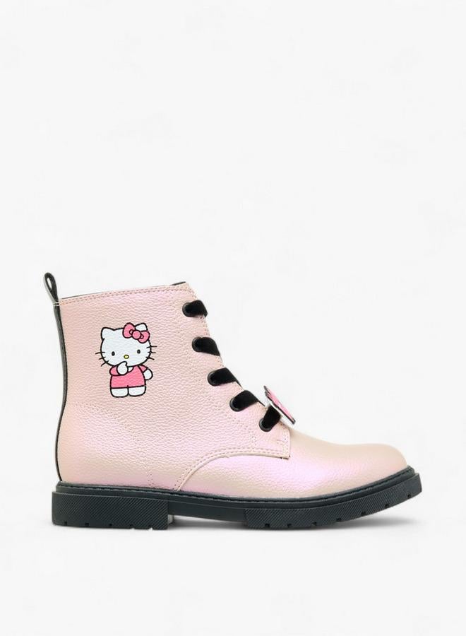 Hello Kitty Printed Ankle Boots with Zip Closure - Image 3