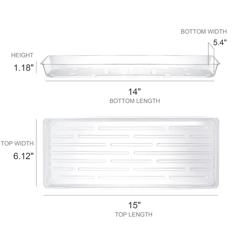 Kingrol 16 Pack Rectangular Plant Drip Trays, Clear Plant Saucers for Indoors, Thick Plastic Window Sill Plant Trays for Flower Pot Planter - Image 4