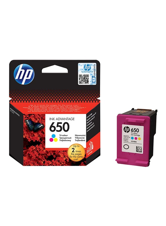 HP خرطوشة حبر مميزة أصلية ثلاثية الألوان 650 سماوي / أرجواني / أصفر - Image 2