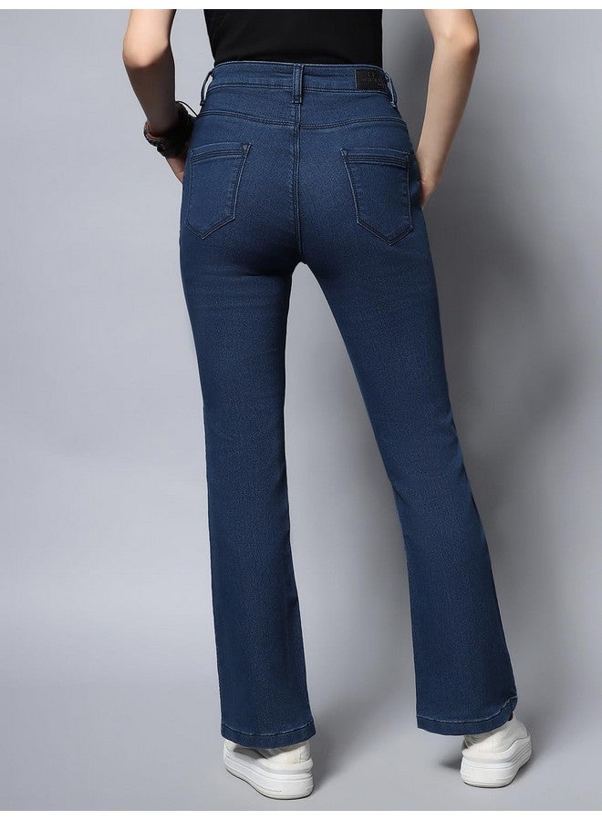 HIGH STAR HIGH STAR Clothing Star Women's High Rise Bootcut Stretchable Jeans(Blue-1, 32)  - Image 5
