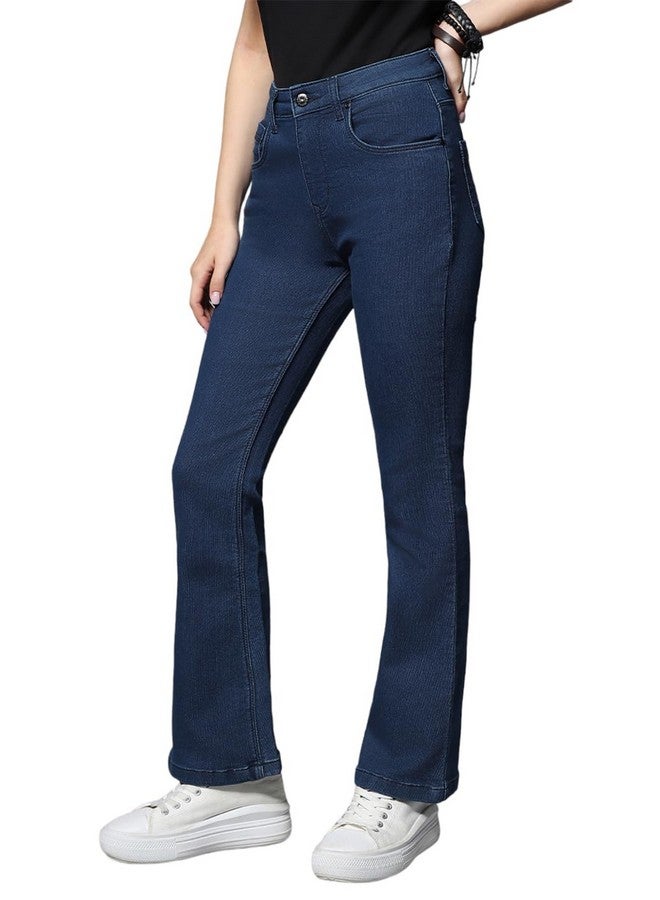 HIGH STAR HIGH STAR Clothing Star Women's High Rise Bootcut Stretchable Jeans(Blue-1, 32)  - Image 1