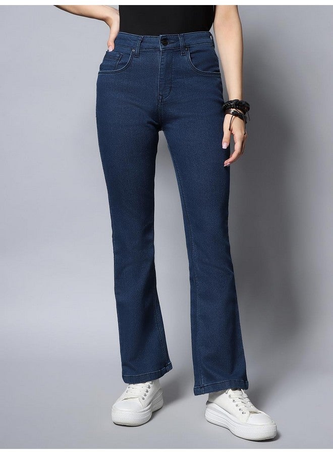 HIGH STAR HIGH STAR Clothing Star Women's High Rise Bootcut Stretchable Jeans(Blue-1, 32)  - Image 3