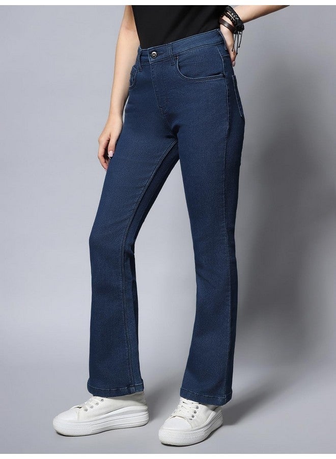 HIGH STAR HIGH STAR Clothing Star Women's High Rise Bootcut Stretchable Jeans(Blue-1, 32)  - Image 4