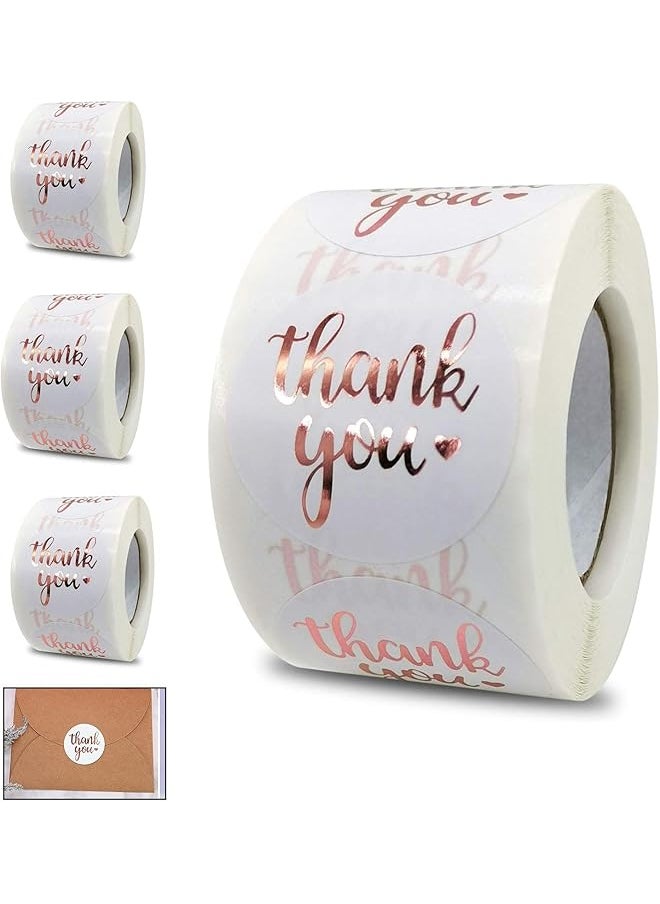 X spring Thank You Stickers 1500 Pcs Rose Gold Thank You Stickers Labels 2.5Cm Thank You Sealing Stickers Thank You For Coming Stickers For Birthday Wedding Party Gift Wrap Bag  - Image 1