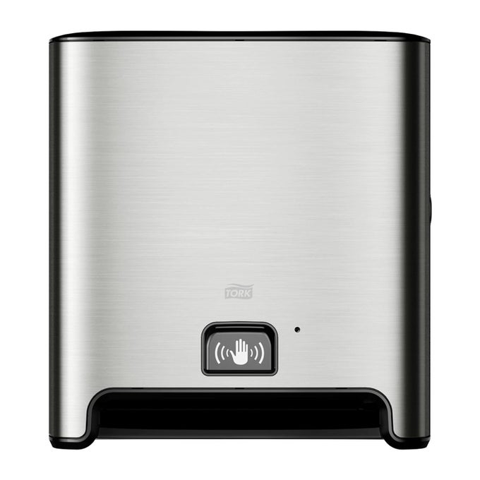 MATIC HAND TOWEL ROLL DISPENSER WITH INTUITION SENSOR STAINLESS STEEL IMAGE H1 ONEATATIME DISPENSING 461202