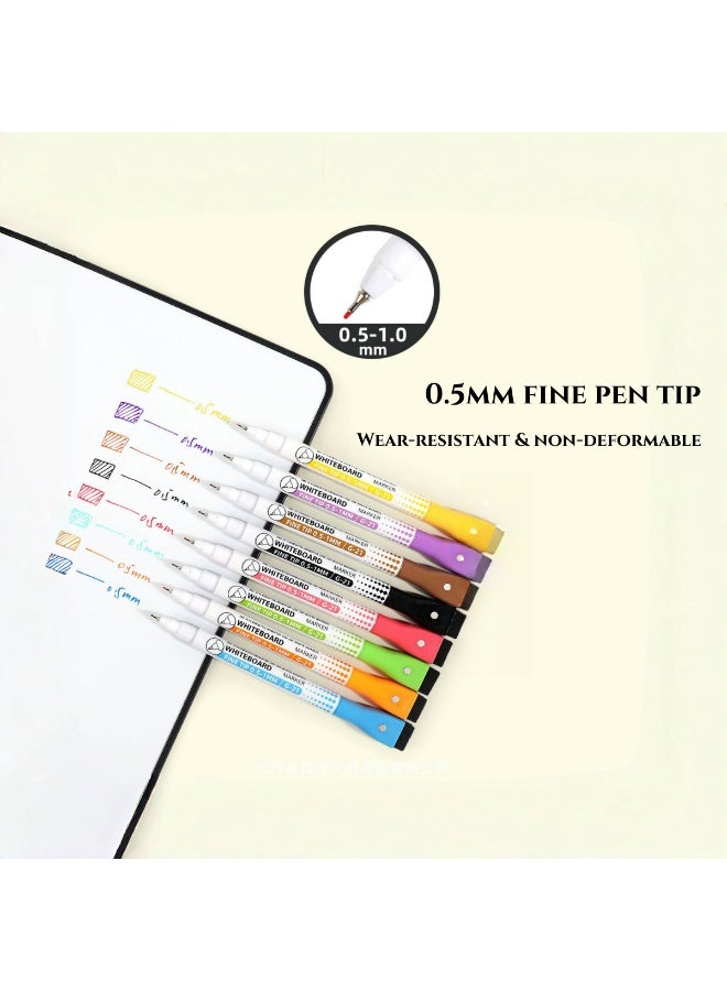 NOVOLAN Magnetic Dry Erase Markers Set, 16Pcs 0.5mm Fine Tip Colorful Markers with Magnetic Brush Cap for Kids, Teachers, Home, Office, and School Supplies, Includes 8 Vibrant Colors (2 of Each Color) - Image 4