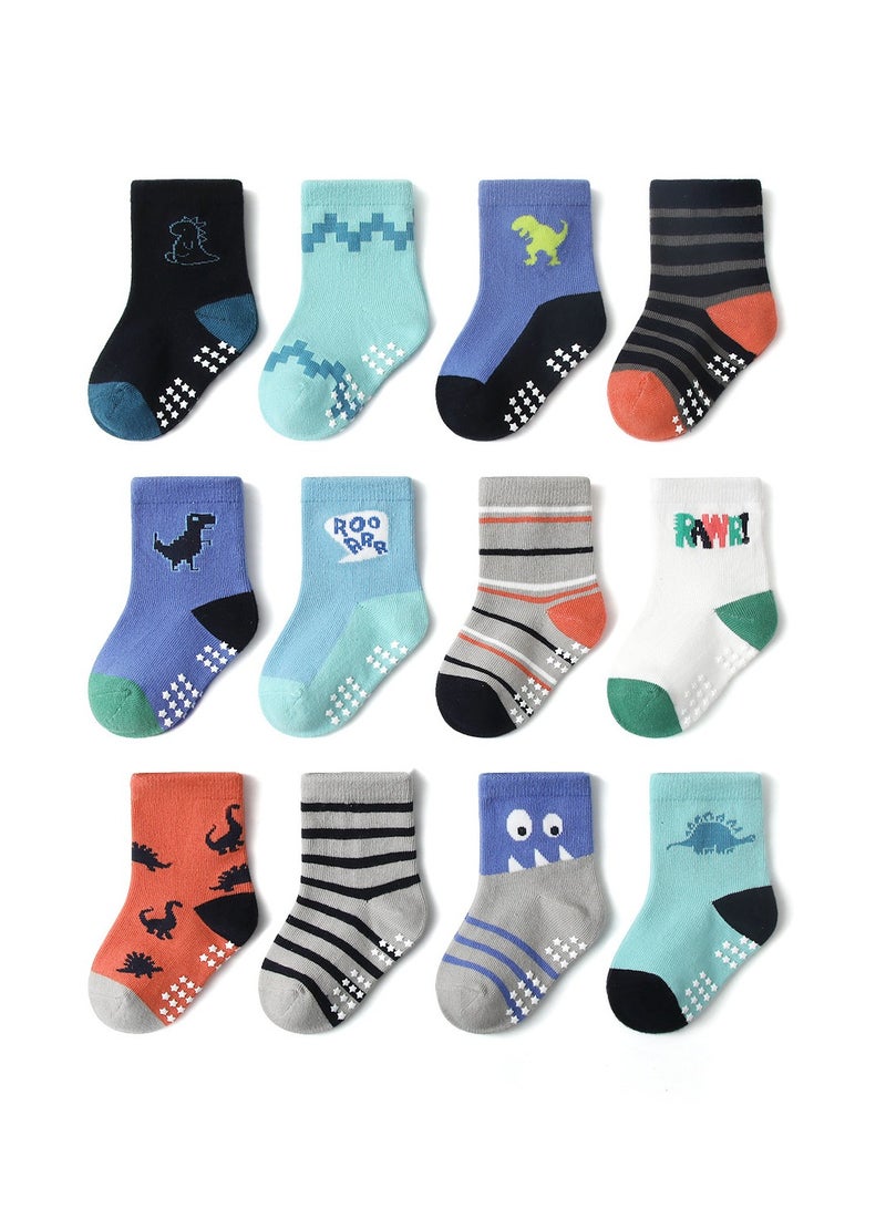 جوارب أطفال كرتونية مضادة للانزلاق من تصميم حيوان مولود كرتوني - Image 1