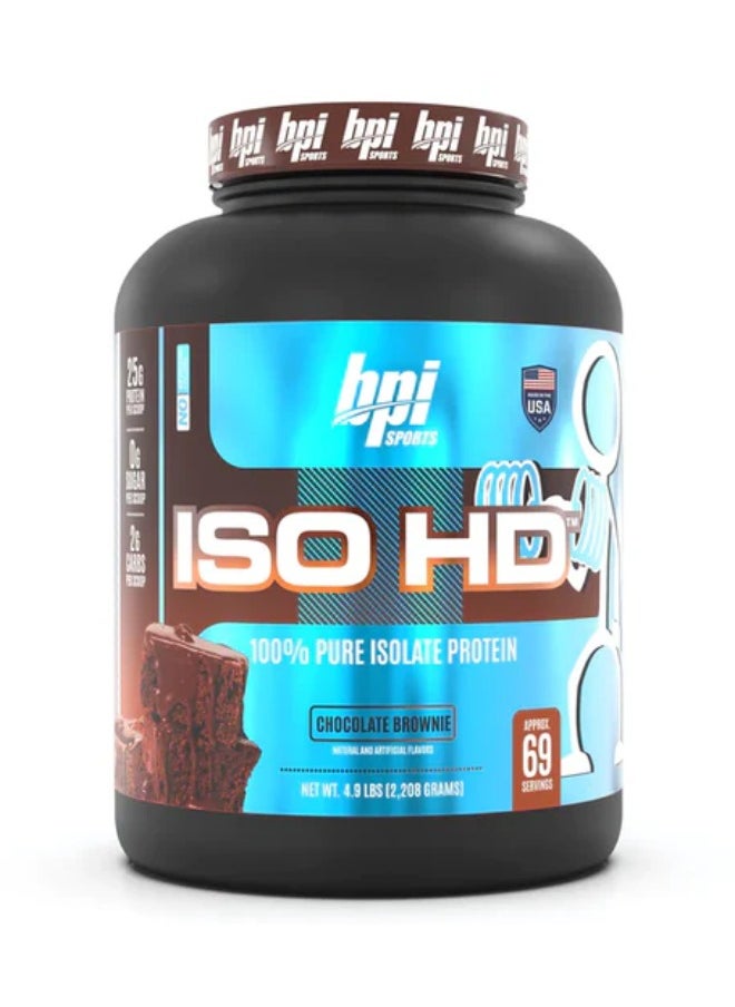 BPI SPORTS Iso HD 100% Pure Isolate Protein, Chocolate Brownie Flavor, 69 Serving  - Image 1