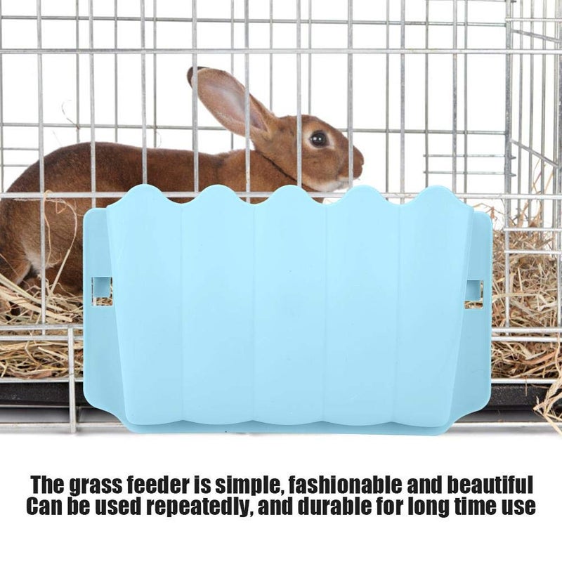 Blue Plastic Hanging Hay Feeder Bowl Rack for Rabbit Rat Small Animals - Image 3