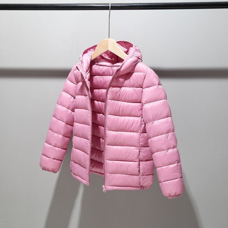 Lightweight Kids Winter Cotton Jacket Shrimp powder 