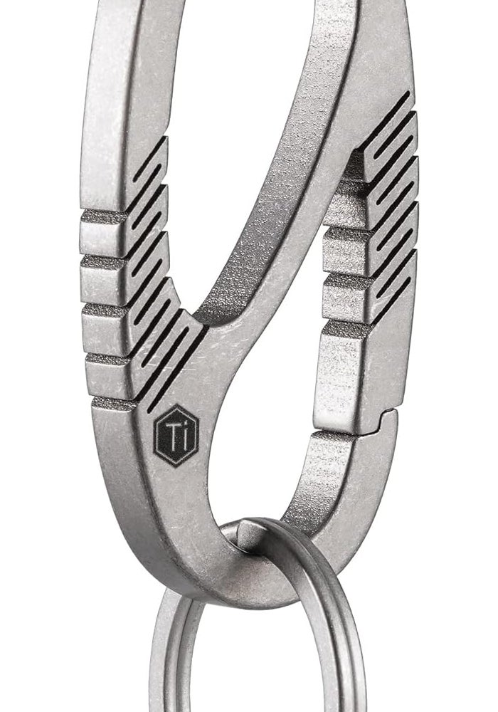 KeyUnity Titanium Carabiner Keychain Clip - Dual Gate Quick Release EDC Organizer - Image 1