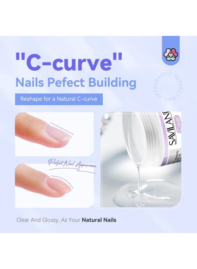 SAVILAND Builder Nail Gel Kit - 60g Clear Nail Extension Gel Set Nail Strengthen Nail Art Manicure Set with 100PCS Nail Forms and Acrylic Nail Brush for Beginners - Image 3