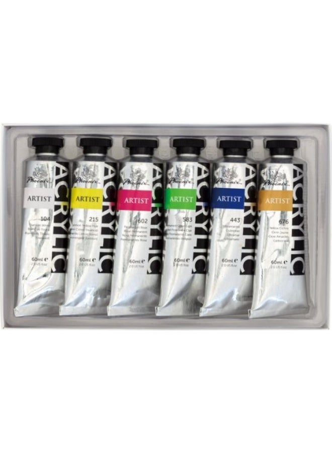Phoenix - 6-Color Acrylic Paint Tube Set, 60ml - Image 2