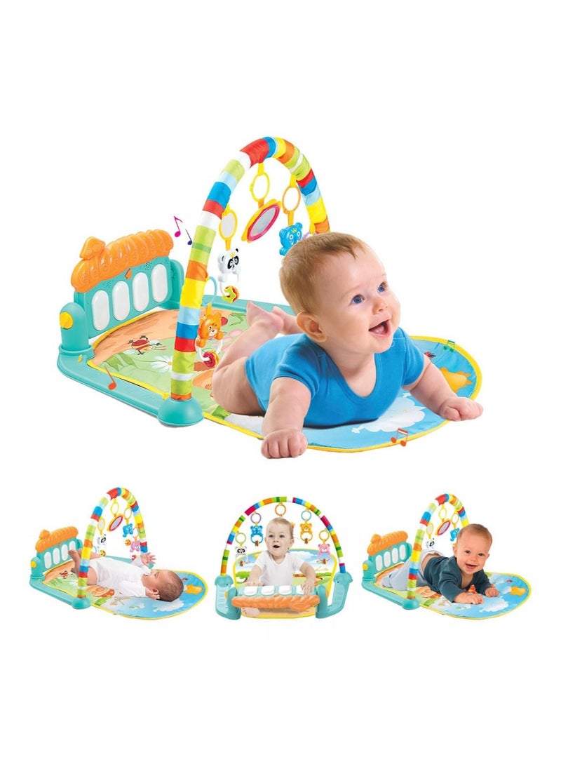 BLOOMING TIME Baby Gym Play Mat with Piano Keyboard Educational Rack Crawling Mat  - Image 1