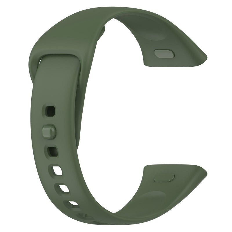 erorex For Redmi Watch 3 Solid Color Silicone Watch Band, With Button(Dark Green) - Image 2