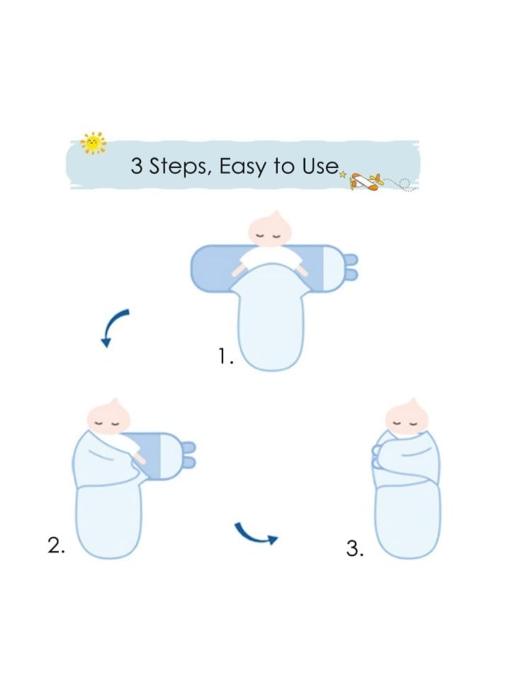SKY-TOUCH Baby Swaddle Blanket Wraps, 3-Pack Adjustable Newborn Sleep Sacks, 100% Breathable Cotton Swaddles for Boys & Girls, Soft and Skin-Friendly, 0–6 Months, 73×50cm - Image 3
