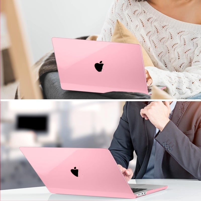 Moca Case Compatible with MacBook Air 15 inch M4 2025 2024 2023 Release A3241 M3 A3114 M2 A2941 Liquid Retina Display, Plastic Hard Shell Case + Keyboard Cover (Crystal Pink) - Image 5