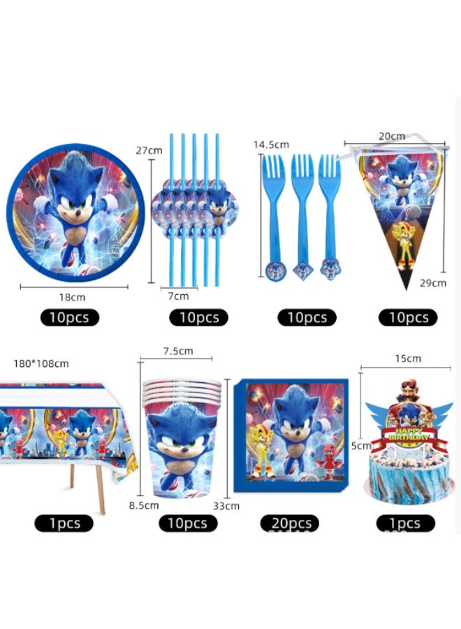 جاياتو سونيك 2 من القنفذ الأزرق مزخرفة بالمناديل ذات الأكواب الورقية لحفل عيد الميلاد - Image 2