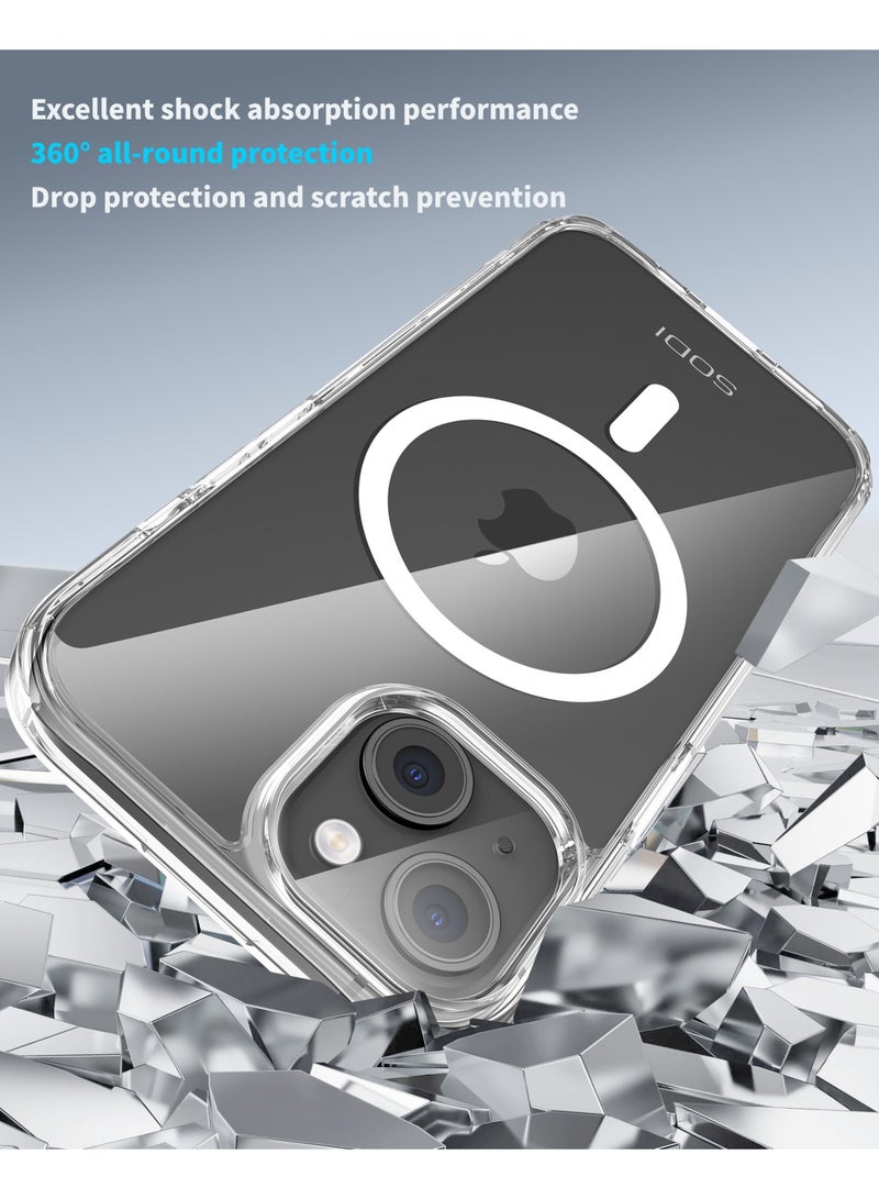 SODI iPhone 15 6.1-inch 3-in-1 all-round protection set | MagSafe compatible | Hybrid protection crystal clear hard back cover | | Anti-yellowing | Suitable for Apple iPhone 15 6.1-inch transparent protective case (1+1+1 piece) - Image 5