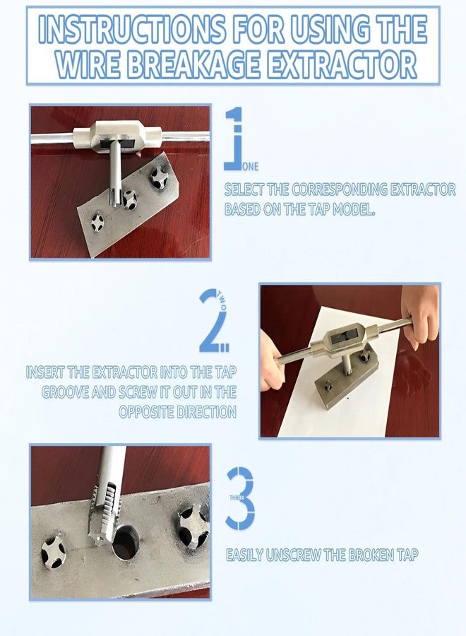 Walfront High Speed Steel Broken Tap Extractor Broken Screw Extractor Extractor A B C 3 Optional Set(6Pcs) - Image 5