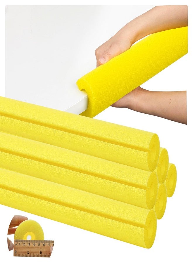 Hanaive هانايف أصفر 6 قطع 40 × 2.4 × 0.6 بوصة أنابيب عزل حمام السباحة العملاقة رغوة أنابيب مشقوقة مسبقًا مشبك رغوة للوسادة أنابيب كبيرة لمشاريع السباحة والتعويم والوسادة العازلة - Image 1