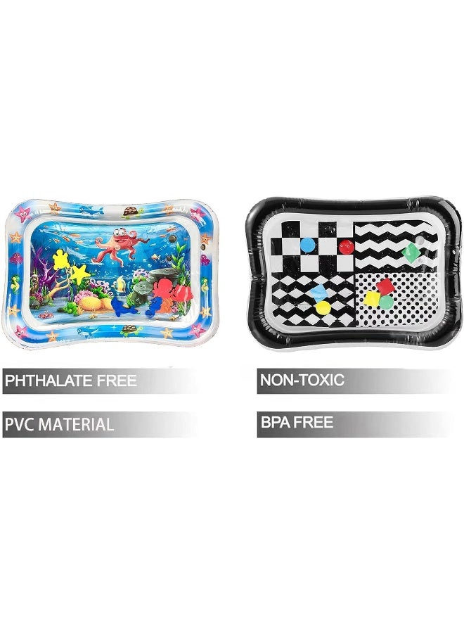 PandaEar 2 Pack Tummy Time Water Mats for Baby, Inflatable Water Play Mats Toys for Infants Newborn Toddlers 3-24 Months Girls and Boys - Image 2
